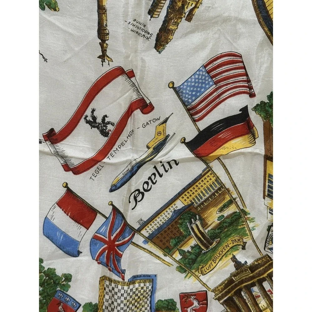 Vintage Hanky / Scarf BERLIN Travel‎ Souvenir Tourist Square